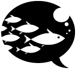 spot illustration - school of finny fish