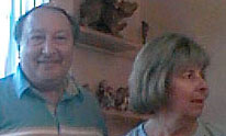 Aunt Janet and Uncle Bob at the seder table