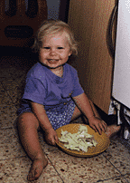 Rahbie and a bowl of cabbage