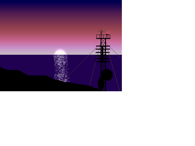 [Image of Priest atop radio tower]