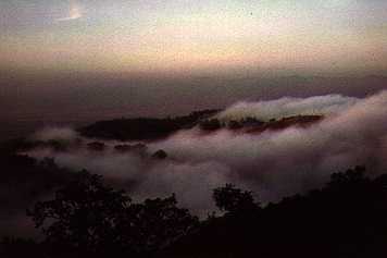 Fog rolling in from the Salinas Valley, March, 1976