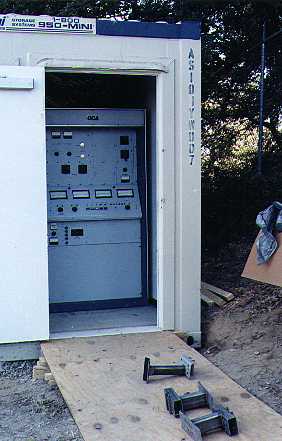 Our nice refurbished CCA 20KW transmitter in it's temporary home