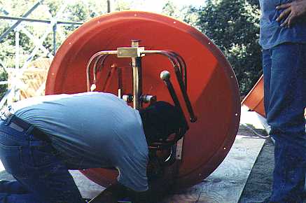 Rusty attaching the upper radome cover