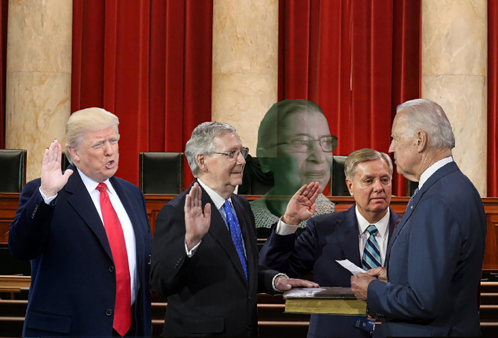 Trump, McConnell, Ginsburg, Graham and Biden