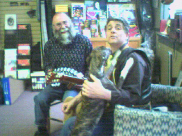 Bob and Jax jamming at Homewood Music