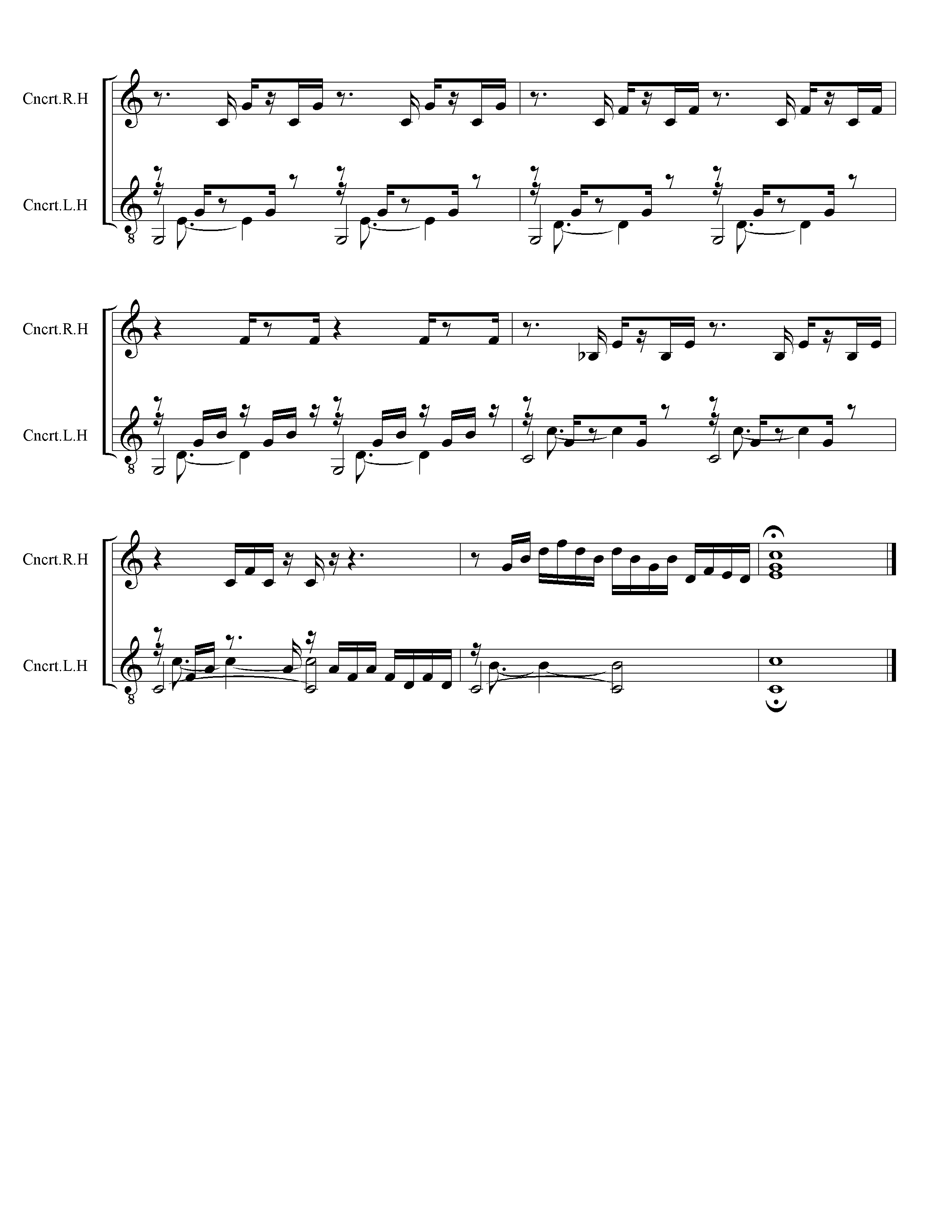 Page 4 (of 4) of J. S. Back Prelude 1 in C Major - Hayden Duet Arrangment