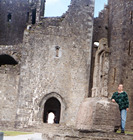 me in front of the entrance on the Rock of Cashel