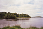 view of Lough Gur from the visitor's center
