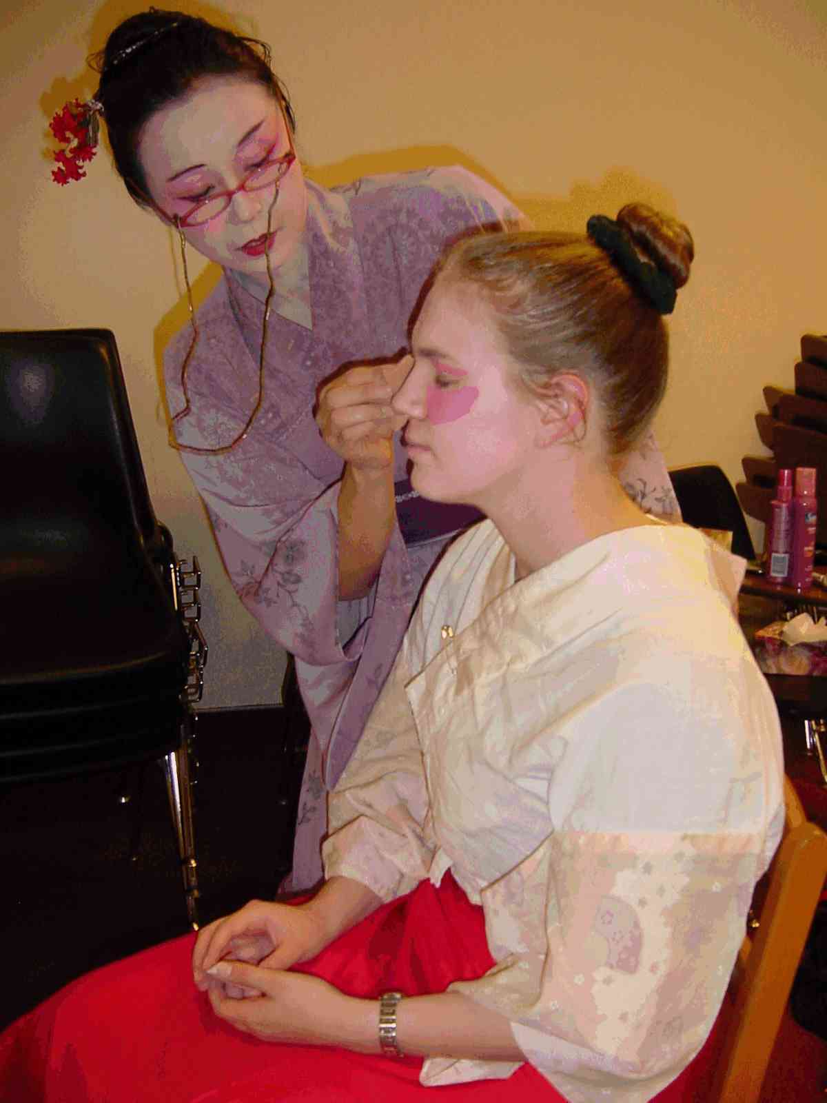 Caitlin gets made up.