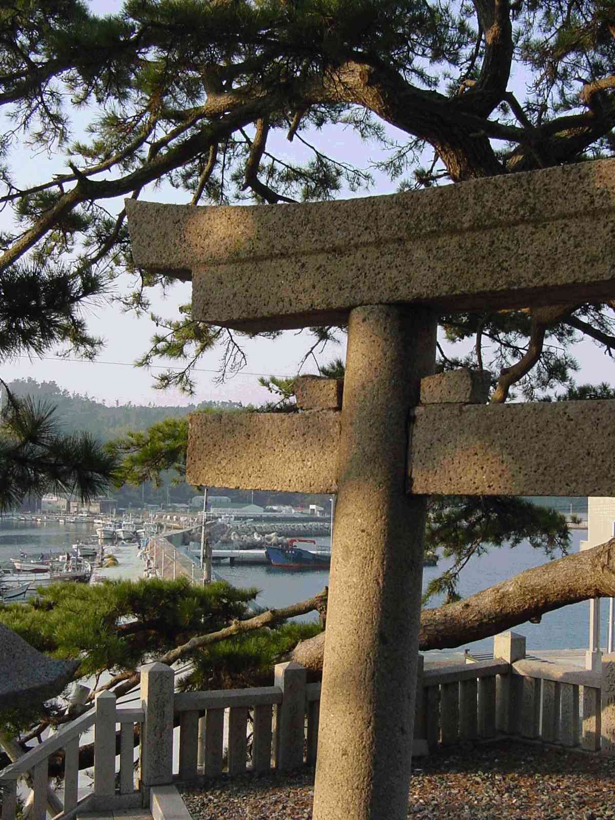 Nushima island-view from hilltop shrine of the fishing harbor. 05nov29.