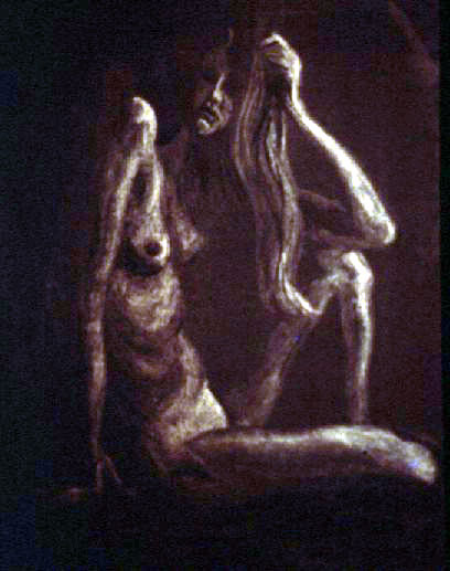 Nude charcoal drawing