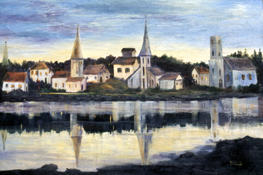 Chuches reflecting on water