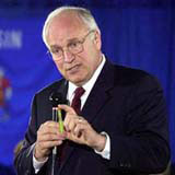 Dick Chaney
describes Saddam Hussein's tiny projectile