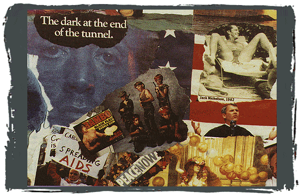 A
          small detail of Collage of the 80's